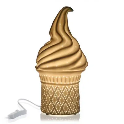 Zdjęcie produktu dla Porcelanowa lampa stołowa Ice Cream (13,7 x 27 x 13,7 cm)