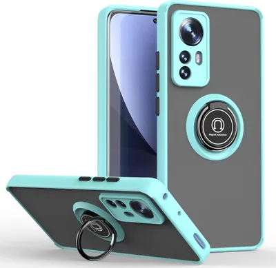Image de Etui pour Xiaomi 12 Pro étui TPU translucide mat avec support d'anneau et stand Bleu