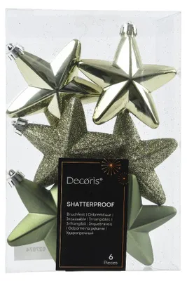 Produktbild von Christbaumschmuck Sterne 7cm Kunststoff 6 Stück - Rosmarin