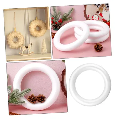 Produktbild von 2 Stück DIY Schaumstoffring Leichter Kreativer Foam Circle für Weihnachtskranz Basteln Bemalbar Zuschneidbar Vielseitig für Party und Festtagsdekorationen