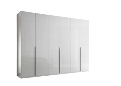 Produktbild von Kleiderschrank Luxus mit Mega Ausstattung Breite 3 Meter, Weiß Hochglanz mit 6 Türen – Drehtürenschrank