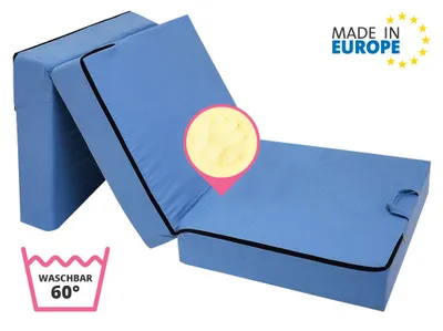 Produktbild von Best For You Prime Klappmatratze für Erwachsene mit Viscoauflage blau 15 cm 75x195