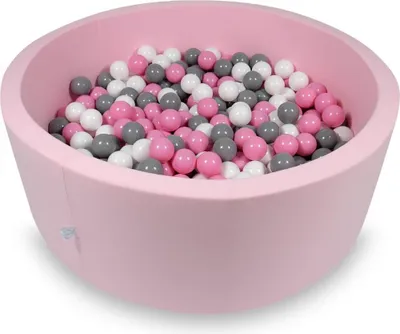Immagine prodotto di Bacino di asciugatura 110x40cm rosa cipria con 500 palline: bianco, grigio, rosa cipria