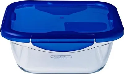 Image de Boîte Alimentaire Carrée PYREX Cook & Go, 16 x 16 cm, 800 ml, Verre Borosilicate, Couvercle Étanche