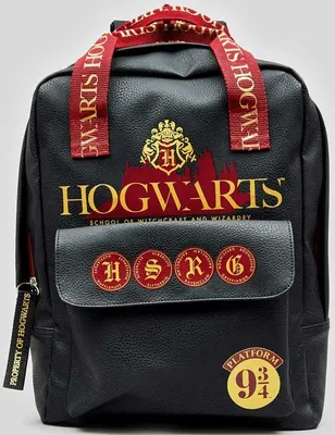 Produktbild von Harry Potter Rucksack schwarz Premium Hogwarts Schultasche mit Logo