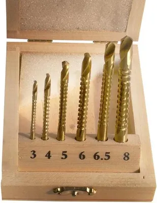 Immagine prodotto di set di 6 punte da fresa 3D Set di punte da trapano per metallo Set di punte da trapano per legno