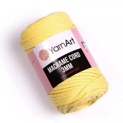 Produktbild von Yarn Art Macrame Cord 3 mm 85 m 754 Yellow Schnur
