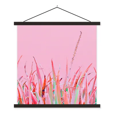 Produktbild von MuchoWow® Textilposter Sommer - Pflanzen - Pastell 60x60 cm mit schwarzem Rahmen - Posteraufhänger