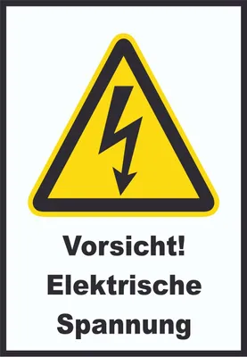 Produktbild von Vorsicht Elektrische Spannung Schild A2 Rückseite selbstklebend