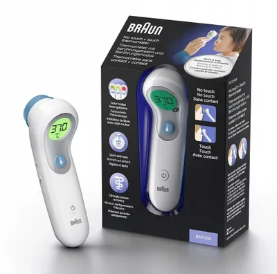 Produktbild von Berührungsloses Stirnthermometer Braun BNT300 für Kinder-Schnell und genau