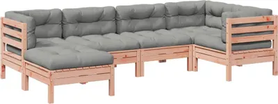 Produktbild von vidaXL 6-tlg. Garten-Sofagarnitur mit Kissen Massivholz Douglasie