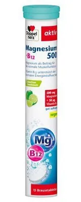 Produktbild von Doppelherz | Aktiv Magnesium 500 + B12 | 15 Brausetabletten