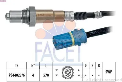Produktbild von FACET Lambdasonde für BMW 3 Limousine (E90) vor-Kat Beheizt Planarsonde 570mm 10.8164