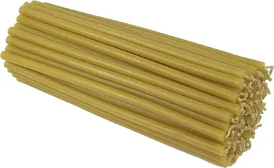 Produktbild von 244g (ca. 50 St.) Bienenwachs Ruß Tropffrei Altar Ritual Kerze L: 18cm 36262