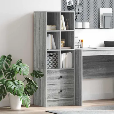 Image de vidaXL Highboard avec tiroirs gris Sonoma 45,5 x 34 x 127 cm