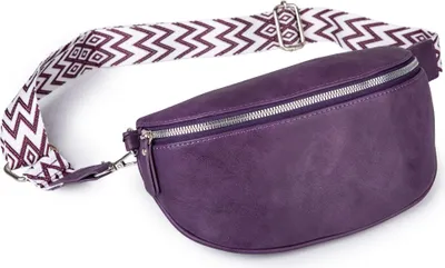Zdjęcie produktu dla Elegancka saszetka typu nerka damska na ramię crossbody z miękkiej skóry ekologicznej fioletowa