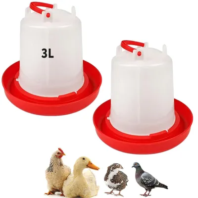 Immagine prodotto di Abbeveratoio per polli da 4 litri, set da 2, in plastica, per pollame