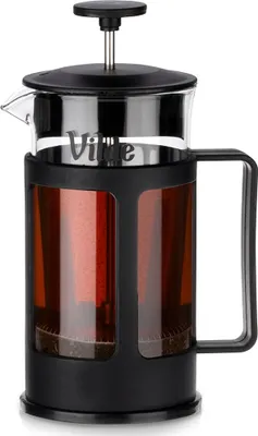 Immagine prodotto di Vilde | Caffettiera - 350 ml - In vetro - Nero opaco - Per caffè e tè - French Press