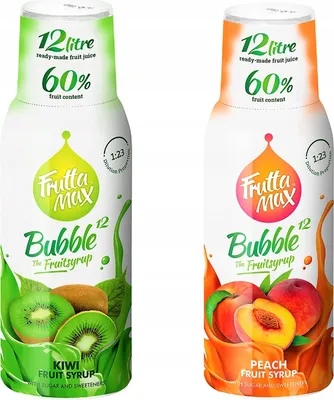 Produktbild von FruttaMax Fruchtsirup 2x500ml Kiwi Pfirsich Konzentrat für 24L Getränk