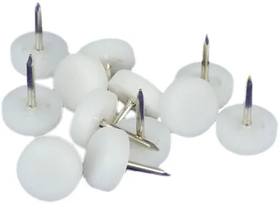 Produktbild von Kunststoffgleiter mit Nagel, weiß, 5 mm dick