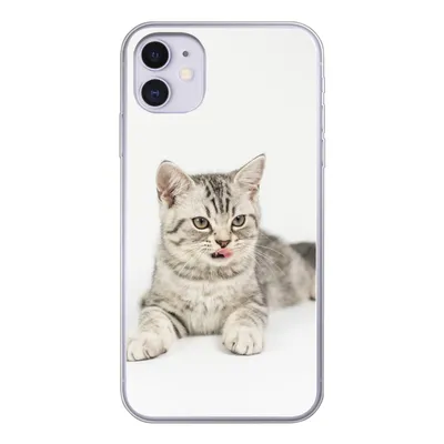 Produktbild von MuchoWow® Handyhülle Schutzhülle Hülle für iPhone 11 Kitten - Weiß - Sohle - Mädchen - Kinder - Jungen - Kind Silikon Softcase Handy Hülle - Handytasche