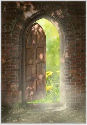 Produktbild von Wallario Wandbild Offene Pforte, Größe: 70,30 x 100,30 cm, Poster mit weißem Kunststoffrahmen