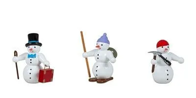 Produktbild von Holzfigur Schneemänner 3tlg. Höhe 6,5cm NEU