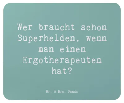 Produktbild von Mr. & Mrs. Panda Mouse Pad Spruch Ergotherapeut Held - Meeresbrise - Geschenk, Selbstständigkeit, Berufe, Berufsliebe, mousematte, Berufspassion, Mousepad, laptop, Beruf