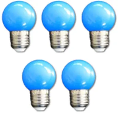 Produktbild von 7360 LED Tropfen Lampe 1 Watt blau Sockel E-27 5-er SET