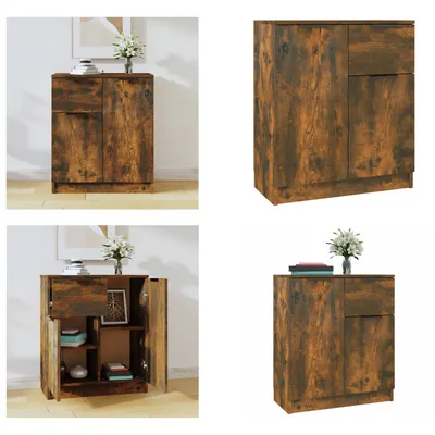 Obrázok produktu pre vidaXL Príborník údený dub 60x30x70 cm materiál na báze dreva - Príborník - Príborníky - Skriňa - Úložná skriňa