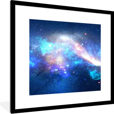Produktbild von MuchoWow® Gerahmtes Poster Blau - Sterne - Weltraum 40x40 cm - Poster mit Schwarzem Bilderrahmen Wandposter Rahmen Foto Bilder - Poster - Plakat im Rahmen