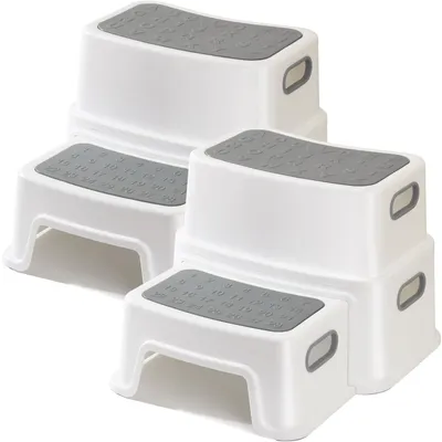 Produktbild von Omgoods – Set aus 2 Kindertreppchen – Robuster, zweistufiger Hocker für Kleinkinder