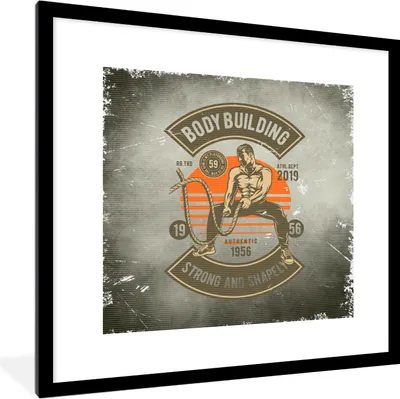Produktbild von MuchoWow® MuchoWow® Gerahmtes Poster Vintage - Turnhalle - Seil 40x40 cm - Poster mit zchwarzem Bilderrahmen - Poster - Plakat im Rahmen