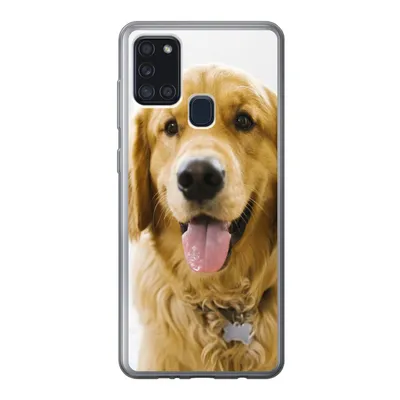 Produktbild von MuchoWow® Handyhülle Schutzhülle Hülle für Samsung Galaxy A21s Porträt eines superschönen Golden Retrievers Silikon Softcase Handy Hülle - Hartschale