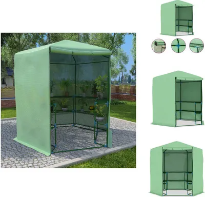 Produktbild von vidaXL Gewächshaus mit Ablagen Stahl 227x223 cm -  Gewächshäuser