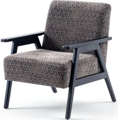Produktbild von Wohnzimmer Sessel Einsitzer 1 Sitzer Stoffsessel Grau Klassischе