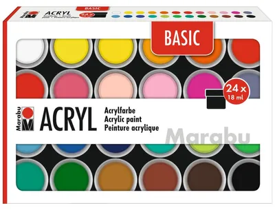 Produktbild von Marabu Acrylfarben-Set BASIC 24 x 18 ml