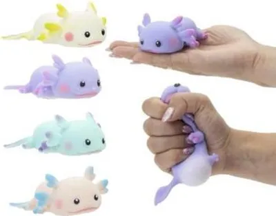 Produktbild von Quetsch-Axolotl Anti-Stress-Toy in Pastell, 12 cm (sortiert, Farbe nicht wählbar)