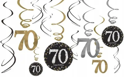 Obrázok produktu pre Swirldeko-Set šumivé Happy Birthday gold 70