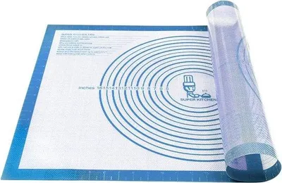 Zdjęcie produktu dla Duża mata do pieczenia z powłoką nieprzywierającą do ciasta i wypieków, wielokrotnego użytku, srebrna, 40 x 30 cm