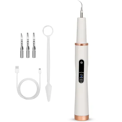 Produktbild von Elektrische Haustierzahnbürste, Ultraschall-Zahnreiniger für Hunde & Katzen, 5 Stufen, IPX6 wasserdicht, 3 Aufsätze & USB-Kabel