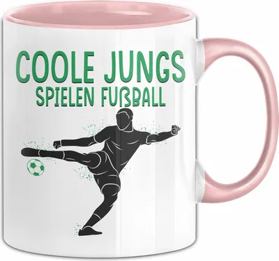 Produktbild von Fußballspieler Tasse Geschenk Coole Jungs Spielen Fußball Geschenkidee Jungen (Rosa)