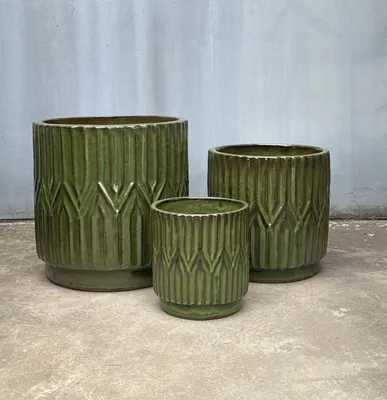 Obrázek produktu pro Sada květináčů Fiberclay MONDEX HEVRA, 3 kusy, barva: přírodní, rozměry: 43x43x44 cm / 34x34x35 cm / 24x24x25 cm.