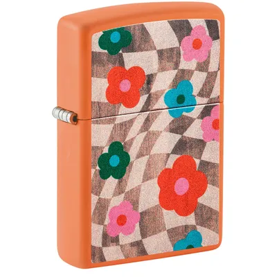 Immagine prodotto di Accendino Zippo Storm - Fiore ondulato - Cromo lucido, Fusion - Ricaricabile a vita - Confezione regalo - Metallo -  USA