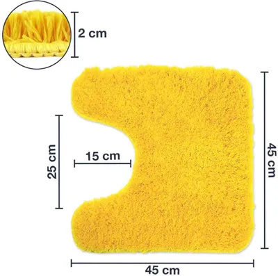 Image de WohnDirect Tapis de bain avec découpe WC Florence Orange 45 x 45 cm AVEC découpe