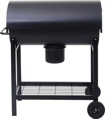 Produktbild von Grillwagen HWC-F70, Holzkohlegrill Standgrill Gartengrill mit Deckel Ablage, Stahl 103x93x70cm schwarz