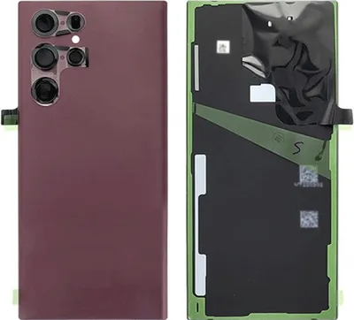Produktbild von Akkudeckel inkl. Kameraglas kompatibel mit Samsung Galaxy S22 Ultra (SM-S908B), Burgundy