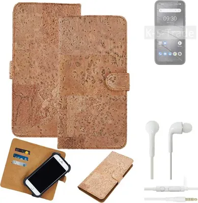 Produktbild von K-S-Trade Hülle kompatibel mit Gigaset GX6 + in ear Kopfhörer Kork Handyhülle Cover  Schutzhülle TPU Case Bumper in Hellbraun, (1x)