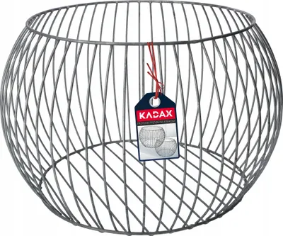Produktbild von KADAX Gabione aus verzinktem Stahl "Tarns", Gabionentopf, Runder Drahtkorb, Pflanzenkorb, Blumentopf, Silber, 65 cm