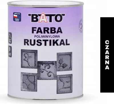 Obrázek produktu pro Polyvinylová barva na kov BATO Rustikal černá 0,8L
